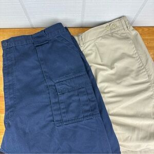 Lot Of 2 Weekender Men’s Chino Shorts Blue Cargo Beige Hiking Outdoor Size 44